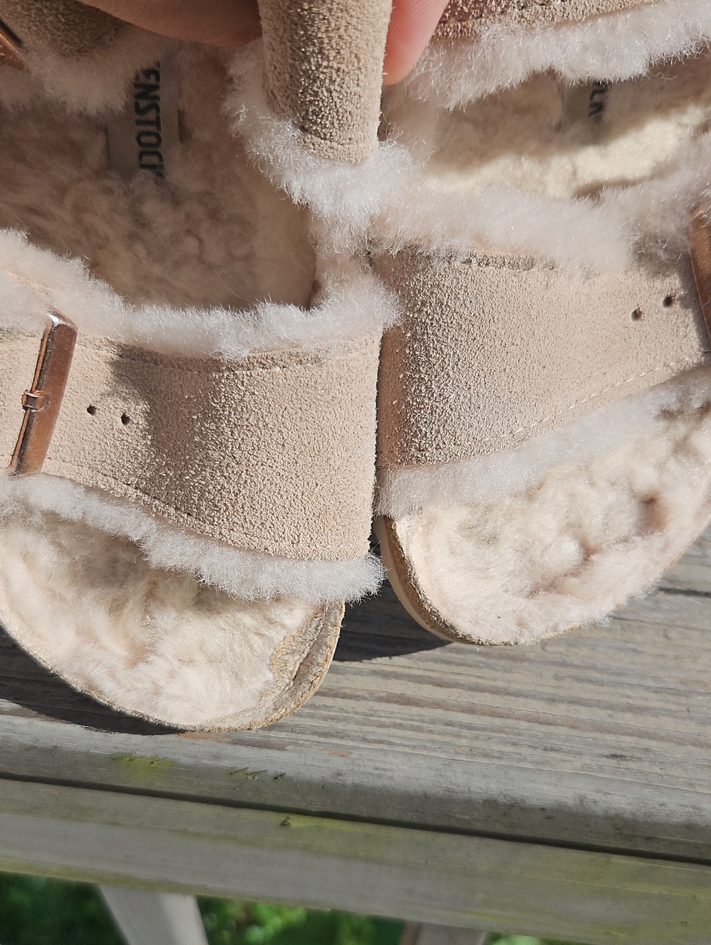 Birkenstock Arizona Shearling Sandals – Size 39 | Suede & Rose Gold Buckles - Picture 5 of 8